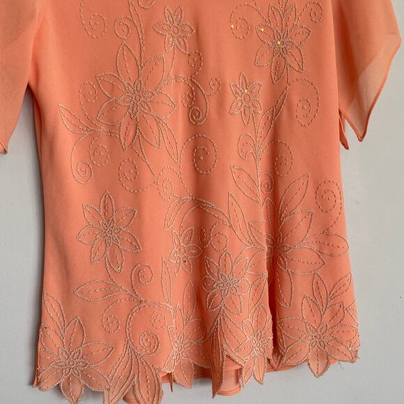 X-NOVA USA Embellished, Sequin, Flutter Sleeve, Flowy Fairy Blouse  - Size XXl - Picture 4 of 7